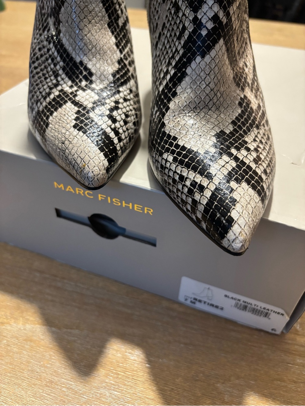 Marc Fisher Snake-Print Ankle Boots - Picture 6 of 7